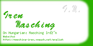iren masching business card